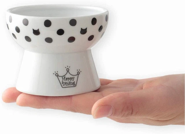 Necoichi Raised Stress Free Cat Food Bowl, Elevated, Backflow Prevention, Dis...