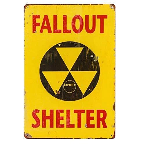 Metalsign Fallout Shelter Vintage Look Reproduction Metal Tin Sign,Garage Dec...