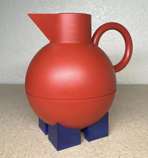 Postmodern Red & Blue Euclid Thermos by Michael Graves for Alessi