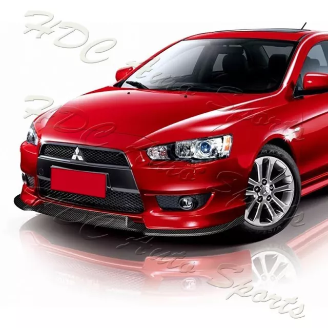 For 08-15 Mits Lancer RA-Style Carbon Look Front Bumper Splitter Spoiler Lip Kit