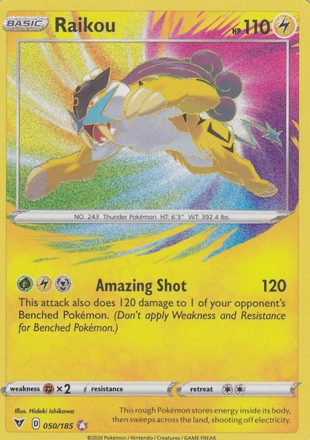 Raikou - 050/185 Sword & Shield - Vivid Voltage - Amazing Rare EN NM Pokemon