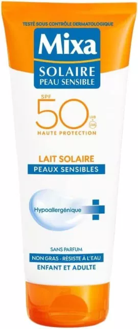 Mixa Solaire Peau Sensible - Lait Solaire Tolérance Optimale SPF 50 - 200 ml