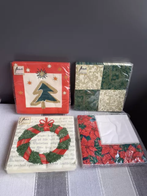 Servilletas de papel de Navidad x 4 paquetes ambiente lujo, paquete de servilletas Amscan Navidad