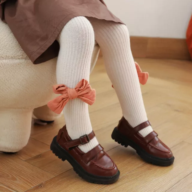 Calze collant cuore bambine fiocco grande stile spagnolo cotone 6 mesi - 8 anni 4