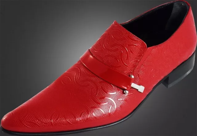 1000% Chelsy - Top Italiano Designer Pantofola Motivo Onde Fatto a Mano Rosso 39