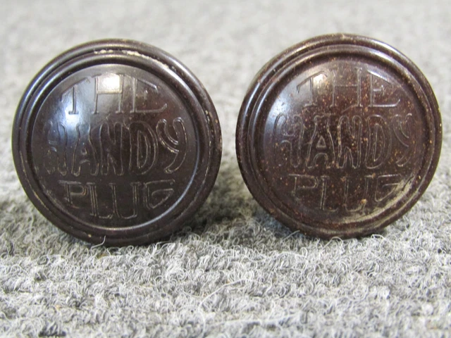 Pair Antique Power Plugs for Lamps Fans Radios Clocks Clean Used No Cracks  a