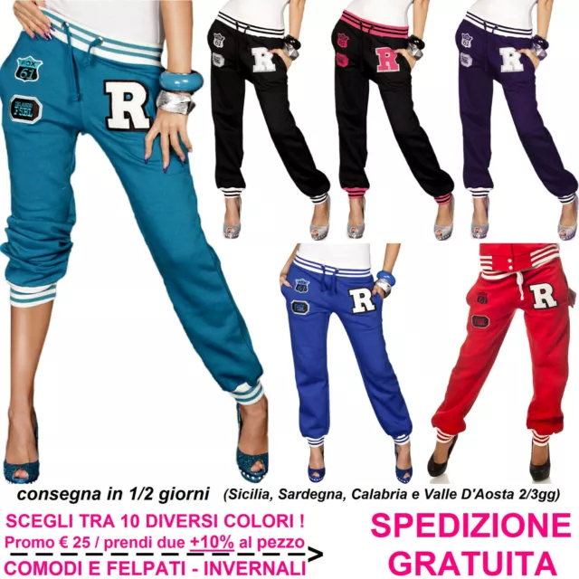 Pantaloni Tuta da Donna Sportivi per Casual Sport Palestra Fitness Jogging Corsa