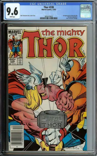 Thor #338 Cgc 9.6 White Pages // Newsstand 2Nd App Beta Ray Bill Marvel
