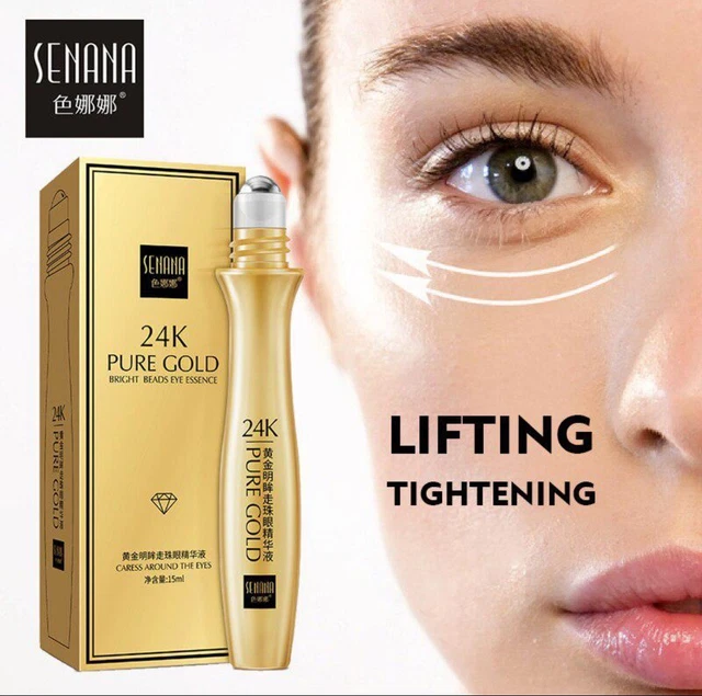24k Gold Bright Roll On Eyes Serum Moisturizing Water Rolling Eye Cream