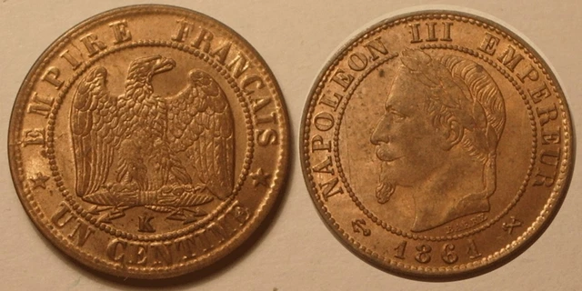 1 Centime Napoléon III, 1861 K Bordeaux, UNC !!