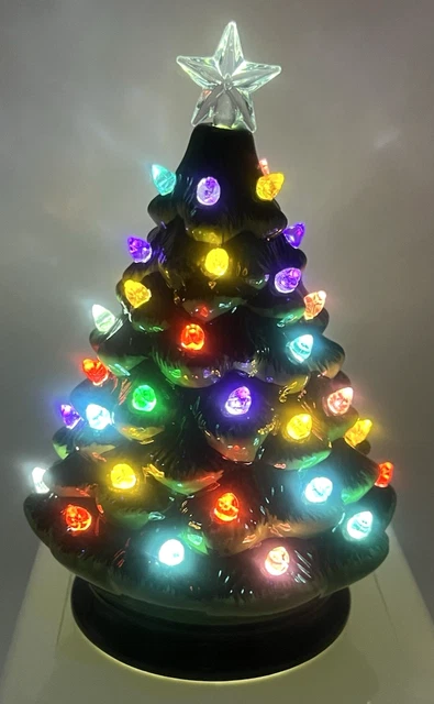 LEMAX Albero Luminoso Di Cristallo Piccolo - Luce LED Colorata Variabile, Set Da 4, Per Villaggi E Decorazioni Natalizie