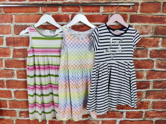 Girls Bundle Age 6-7 Years H&M Matalan Jersey Summer Dress Set Casual Sun 122Cm