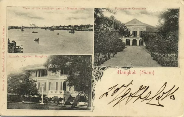 siam thailand, BANGKOK, British Legation, Portuguese Consulate, Menam (1901)