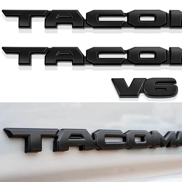 3PCS BLACKOUT DOOR TAILGATE EMBLEM ANTI-SCRATCH OVERLAY KIT V6 4x4 for 2016-2023