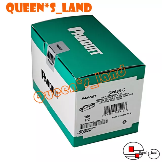 100pcs Panduit SP688-C Category 6 Cat 6 UTP 23-24 AWG RJ45 Modular Plug