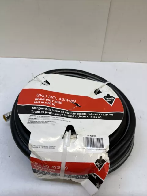 Tough Guy 423H89 Water Hose,Cold,Pvc,50 Ft.,Black