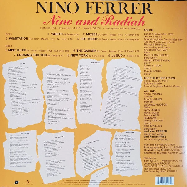 Radiah NINO FERRER NINO And Radiah Et Le Sud - LP 33T EUR 25,30 - PicClick FR