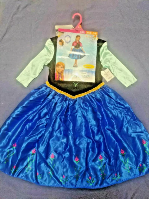 Neuf avec étiquettes costume enfant princesse Anna gelée Disney M 8 9 10 robe capuche bandeau neuf