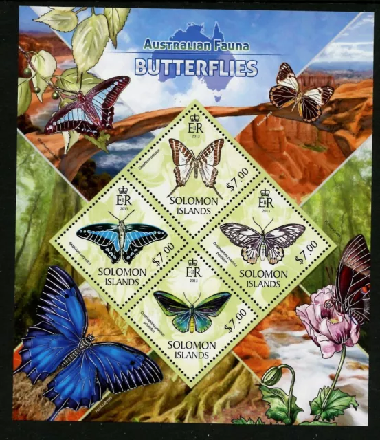 Solomon Islands 1330 + 1354, 2013 Butterflies, Mnh, (Sol288)