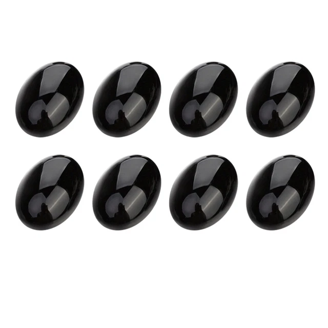 10 Pcs Oval Stone Cabochons Jewelry Time Accessories Earth Tones Black Onyx