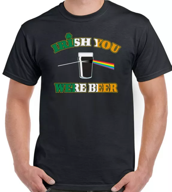 Irish You Were Beer Mens Funny St Patricks Day T-Shirt Ireland Paddys Pink Floyd