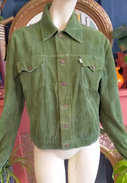 Levi's Ladies Womens Size L Green Cord Jacket Denim 90S Corduroy Vintage 12 Rare