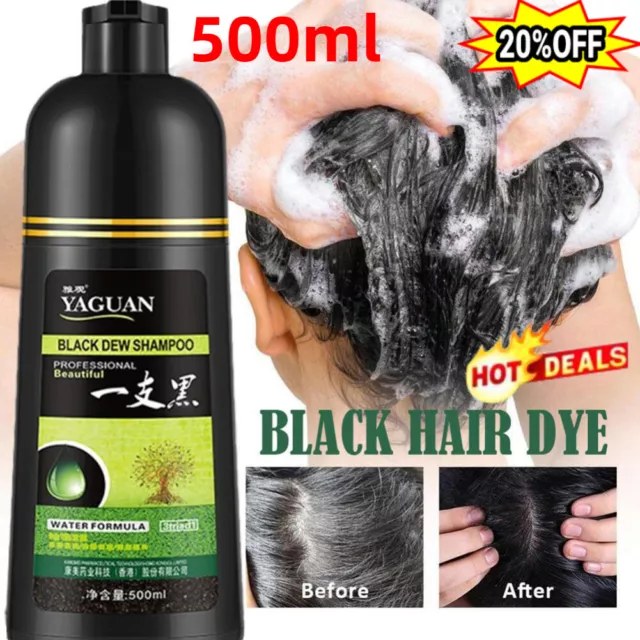 Herbal Black Hair Dye Shampoo 3in1 Coloring and Cleansing Formula