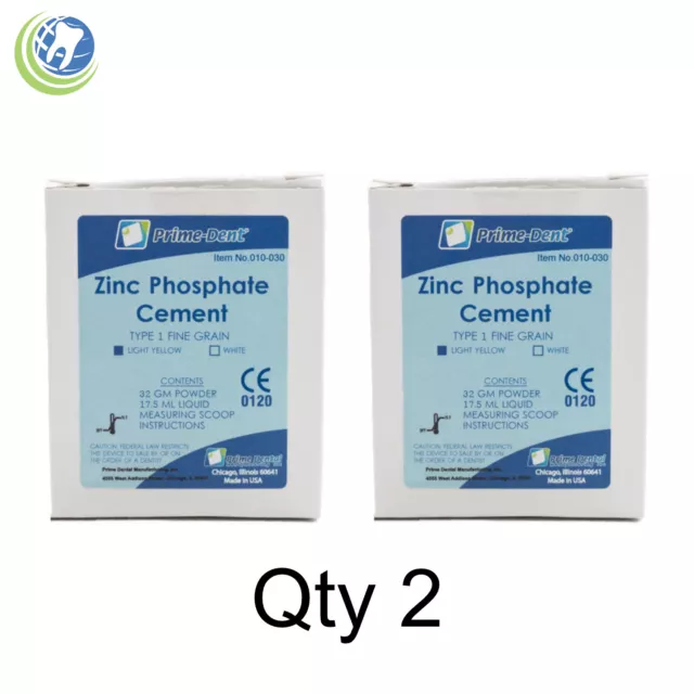 2X Dental Zinc Phosphate Cement Kit Permanent Crown Bridge Veneer Light Yellow