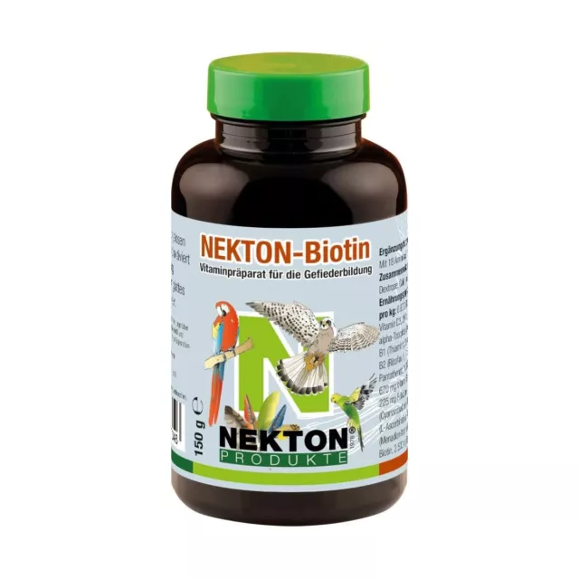 NEKTON Bio - Biotin Vitaminpräparat zur Gefiederbildung für alle Vögel - 150g