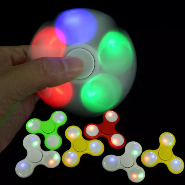 LED ANTISTRESS FIDGET SPINNER con LUCE GIOCO RILASSANTE ANTI STRESS GIOCATTOLO