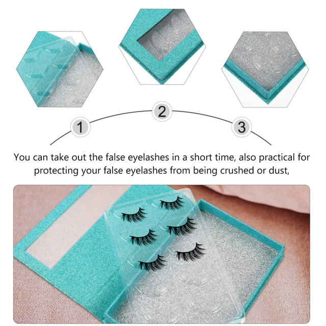 2 PCS Glitter Lash Case Tray Book Eyelash Container Organizer Fake Eyelashes 3