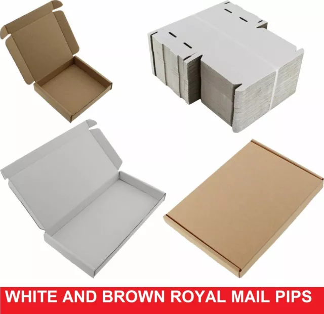 Pip Postal Roayl Mail Boxes White Brown 5 Sizes Available