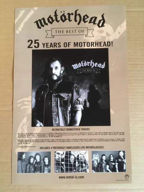 MOTORHEAD Rare 2015 PROMO POSTER of  best of CD NEVER DISPLAYED 11 x 17 USA MINT