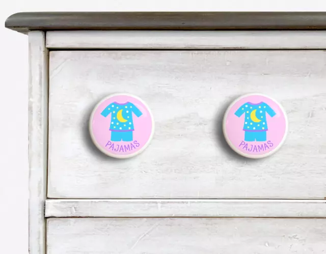 Girls Pajamas Dresserz Organizational Dresser Drawer Knob Set of 2