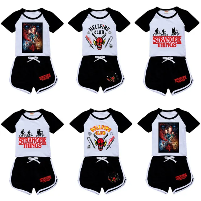New Boys Girls StrangerThings Shorts T-shirt PJ'S Loungewear Tracksuit Xmas Gift