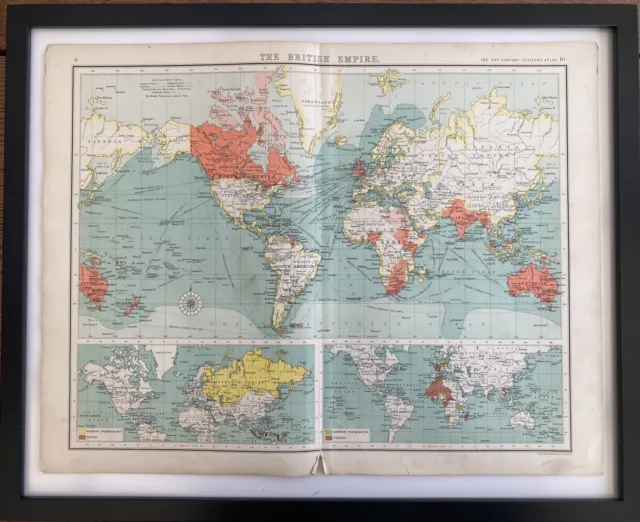 Antique 1902 British Empire/Map/Original/Print/ Bartholomew