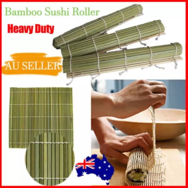 Heavy Duty Bamboo Sushi Mat Rice Roller Roll Maker Tool DIY Kit Mold Kitchen AU