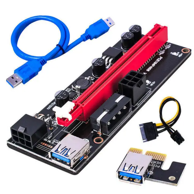 PCI-E 1X to 16X USB3.0 GPU Extender Riser Card Adapter Data Cable Bitcoin Mining