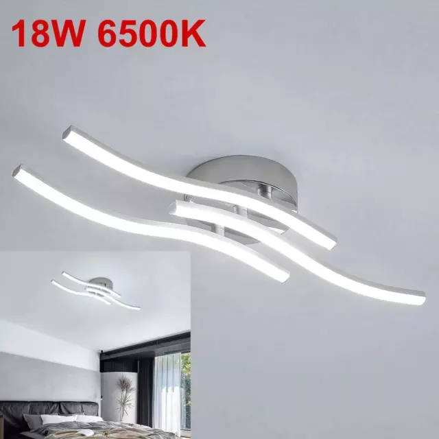 Moderno Lampadario LED da Sofitto 6500K 18W Plafoniera Soggiorno Bagno Cucina