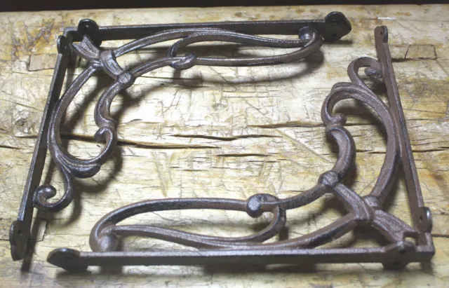 12 Cast Iron Antique Style VICTORIAN SCROLL Brackets Garden Brace Shelf Bracket 2