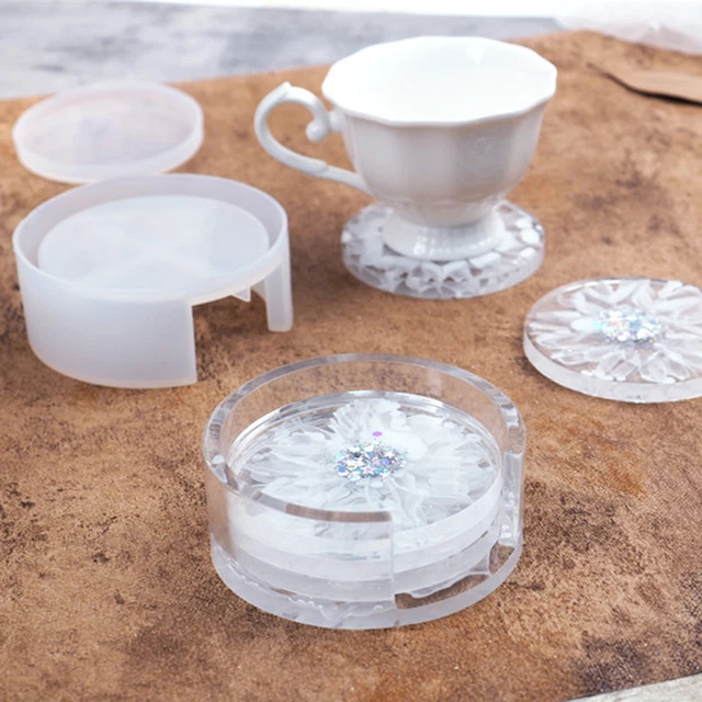 Accesorios de molde de silicona redonda duradera alfombra de montaña rusa de molde epoxi