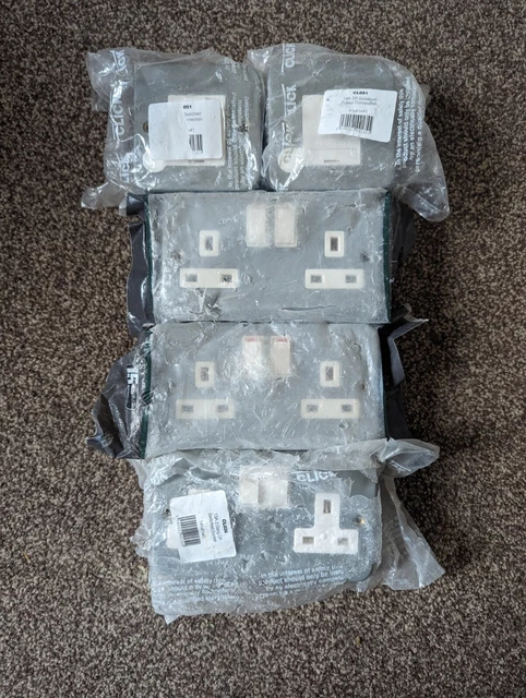 3No. 13A Metal Clud Double Socket And 2No. 13A Metal Clud Switch Fused Spur