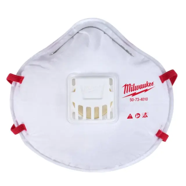 Milwaukee N95 Respirator Valved White 1 pk