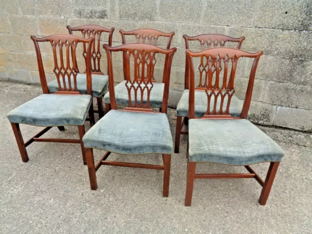 Mahogany Chippendale Style Dining Chairs Set Of Six