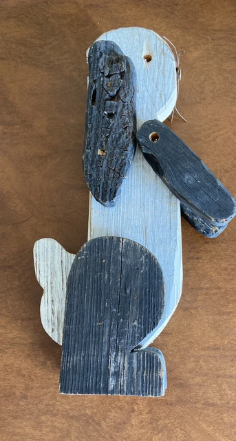 Vintage Folk Art Handmade Wooden Rabbit Hare Sculpture Figurine 1989 Signed