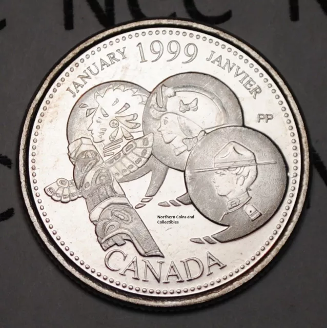 Canada 1999 January 25 cents UNC Millenium Series Canadian Quarter