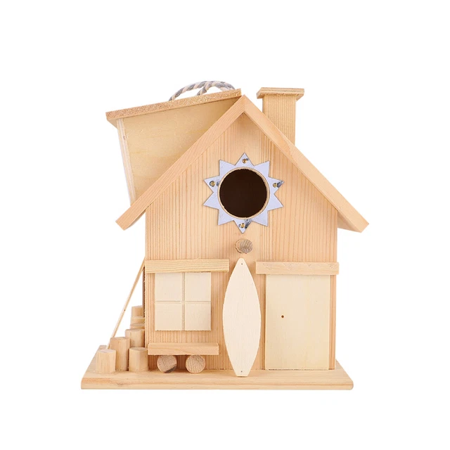Paulownia Wooden Bird House Hummingbird Nesting Cage Handmade Birdcage