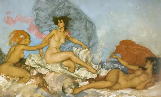 3 Nudes Of Sir  William Russell Flint  1960 Magnificent Large Mounted Print