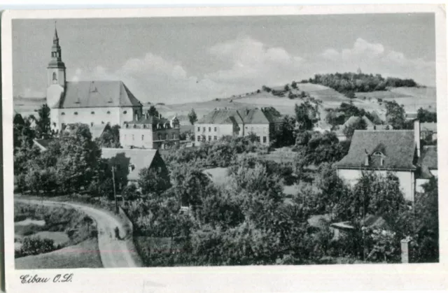 AK EIBAU O. L. /Sachsen, Totale, Kirche 50er Ja.