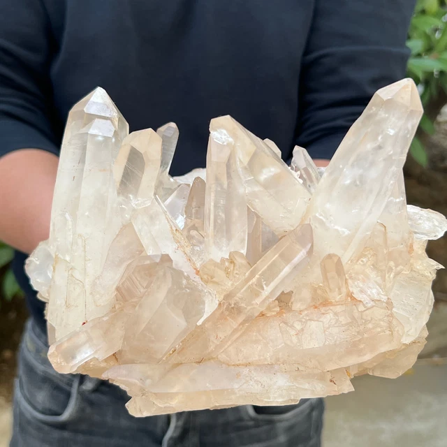 7.83LB Clear white quartz crystal cluster Mineral specimen from madagat, healing